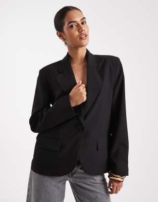 ASOS DESIGN - Eleganter, ungefütterter Relaxed-Fit-Blazer in Schwarz