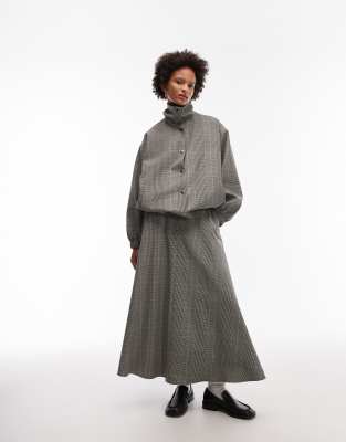 ASOS DESIGN - Eleganter, weiter Maxirock mit Karo-Mustermix-Bunt