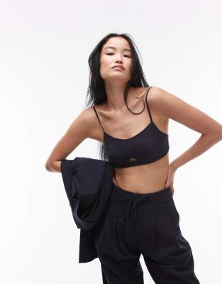 ASOS DESIGN - Elegantes Bustier in Marineblau mit Nadelstreifen-Bunt