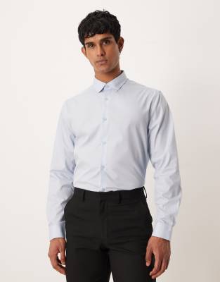 Elegantes, leicht zu bügelndes Hemd in Blau mit normalem Schnitt Blau XL