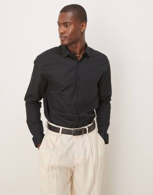 OBJECT Damen-Hemd Aus Leinenmix – Lässige Bluse Mit Hemdkragen, Langen Ärmeln Aus Viskose & Leinen