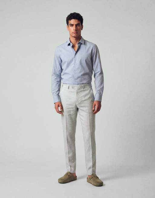 ASOS DESIGN – Elegantes Regular-Fit-Hemd aus Popeline in Hellblau, 9 von 12