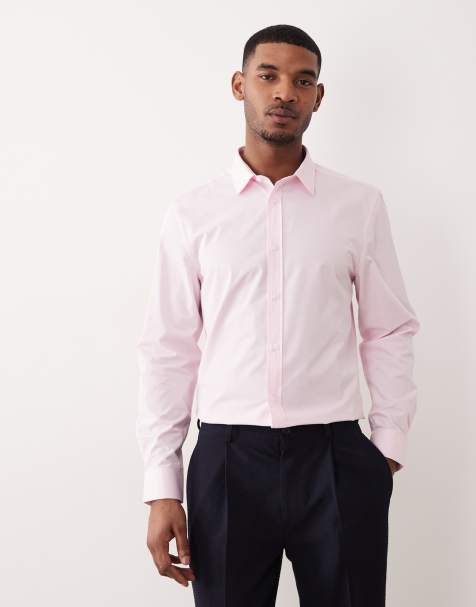 ASOS DESIGN – Elegantes Regular-Fit-Hemd aus Popeline in Hellrosa - view 1