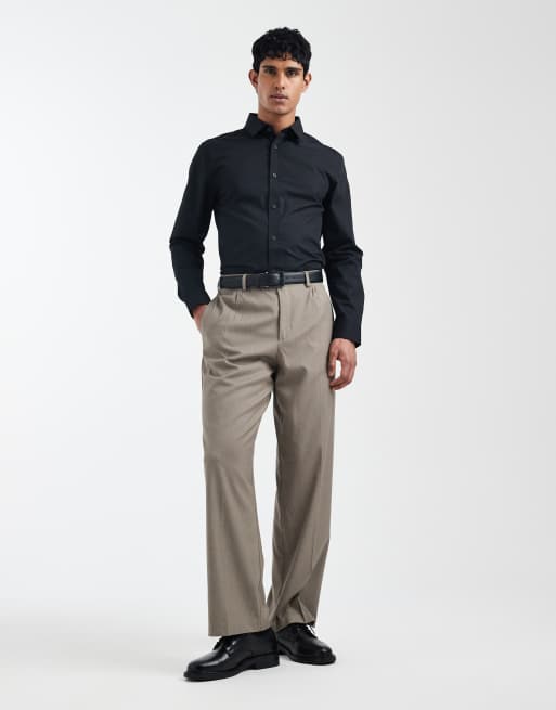 ASOS DESIGN – Elegantes Regular-Fit-Hemd aus Popeline in Schwarz, 3 von 6