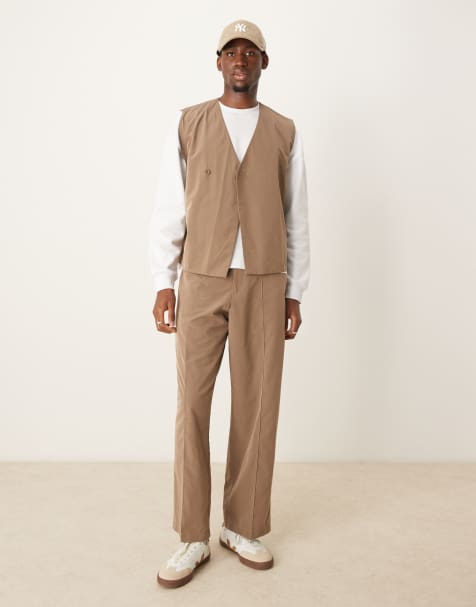 ASOS DESIGN – Elegantes Set aus Funktionsmaterial in Braun - view 1