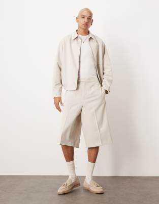 ASOS DESIGN – Elegantes Set in Steinbeige mit elastischer Taille - view 1