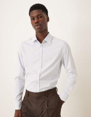 Elegantes Slim-Fit-Hemd in Blau mit Nadelstreifen Blau S