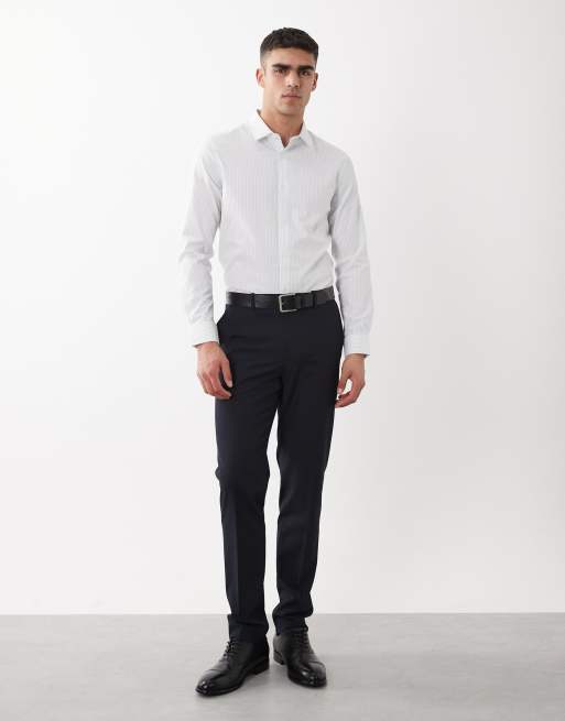 ASOS DESIGN – Elegantes Slim-Fit-Hemd in gestreiftem Blau, 3 von 5