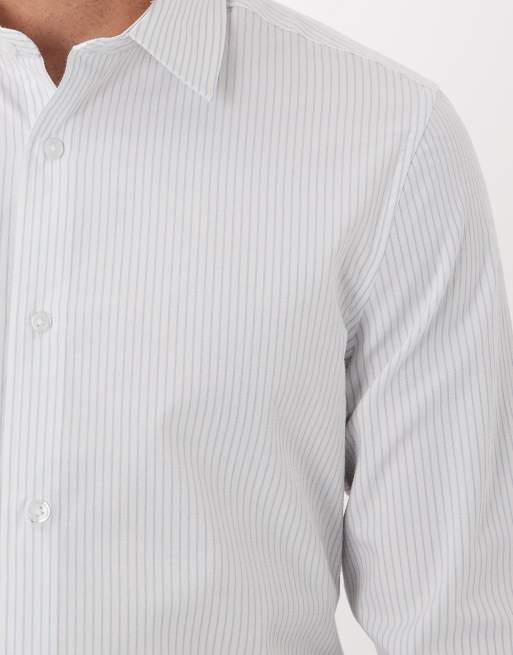 ASOS DESIGN – Elegantes Slim-Fit-Hemd in gestreiftem Blau, 5 von 5