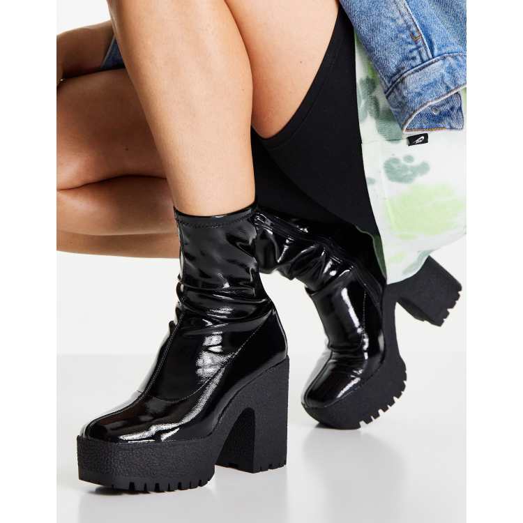 asos black patent boots