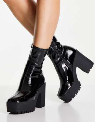asos platform black boots