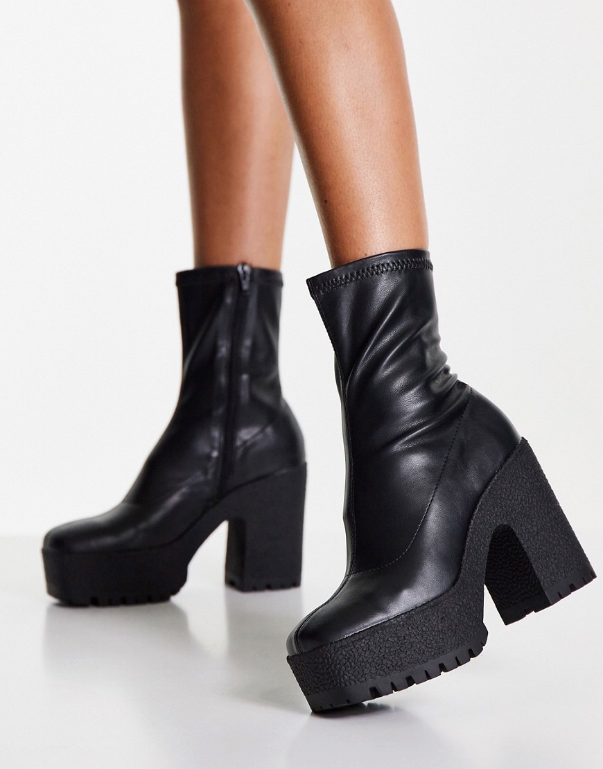 ASOS DESIGN - Elena - Sock boots met hoge hak in zwart