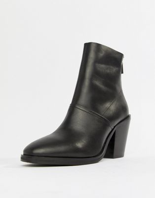 asos black leather ankle boots