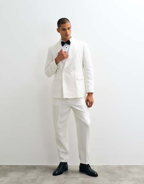 ASOS DESIGN - Elfenbenshvid afslappet tapered smoking - view 1
