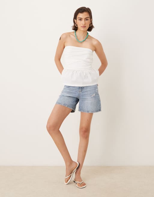 ASOS DESIGN – Elfenbensvit bandeau-topp med rynkning, 2 av 4