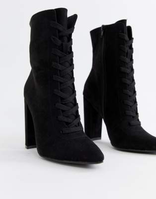 black heeled boots asos