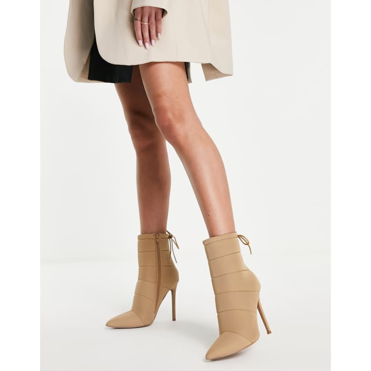 Beige short shop boots