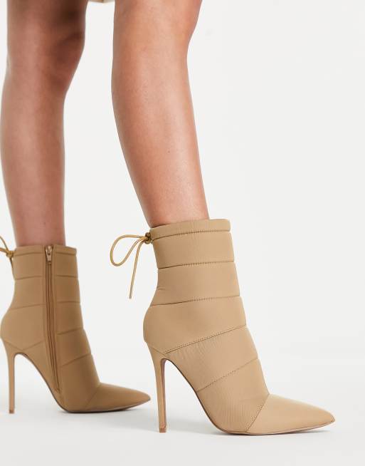 Beige heeled ankle clearance boots