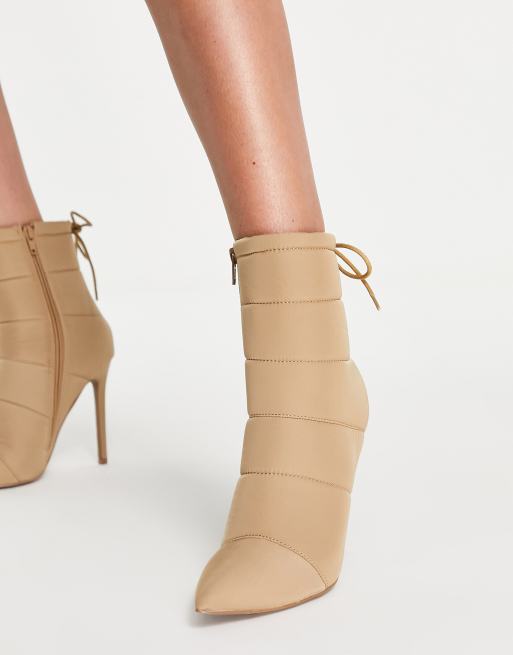 Beige high outlet heel ankle boots