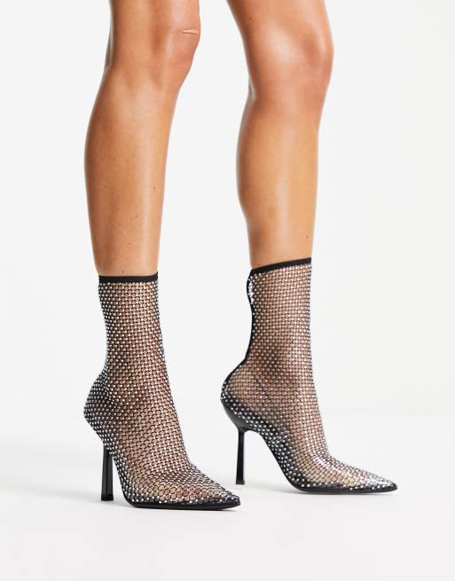 ASOS DESIGN Elite Bottines talon avec strass Noir ASOS