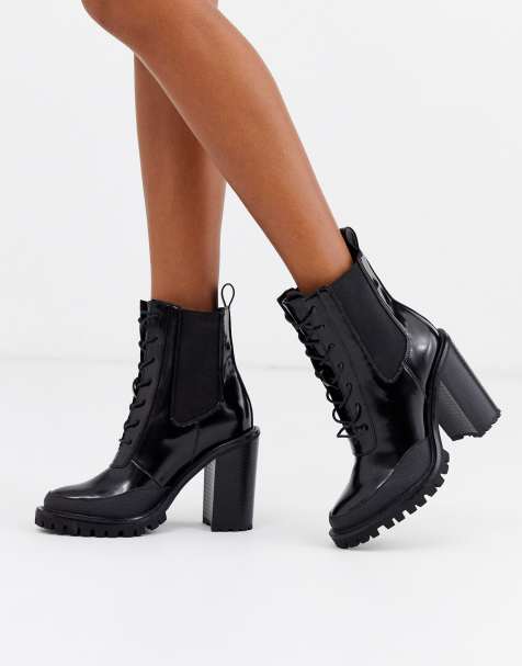 ASOS DESIGN - Ellen - Bottines chunky à lacets - Noir