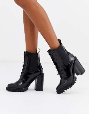 black lace up ankle boots