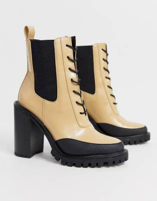 asos design elm chunky lace up boots