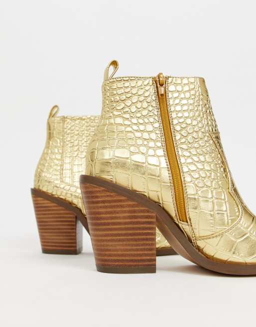 ASOS DESIGN - Elliot - Stivaletti stile western effetto coccodrillo, 4 di 4