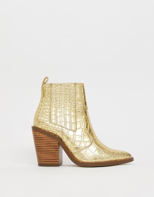 ASOS DESIGN Elliot western boots in croc, 2 of 4