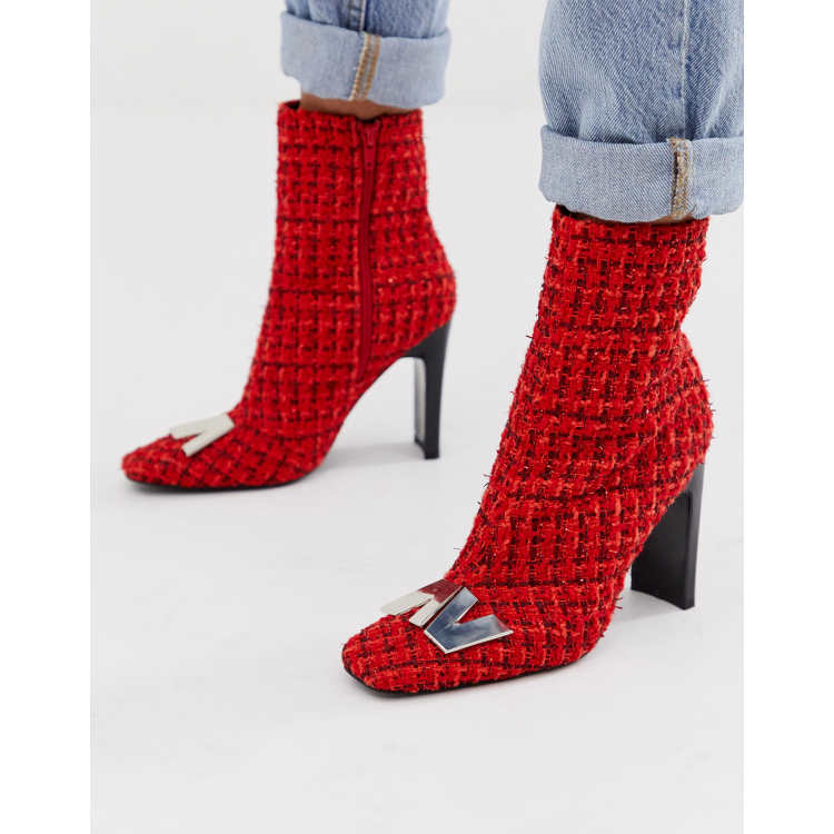 Balenciaga hot sale tweed boots