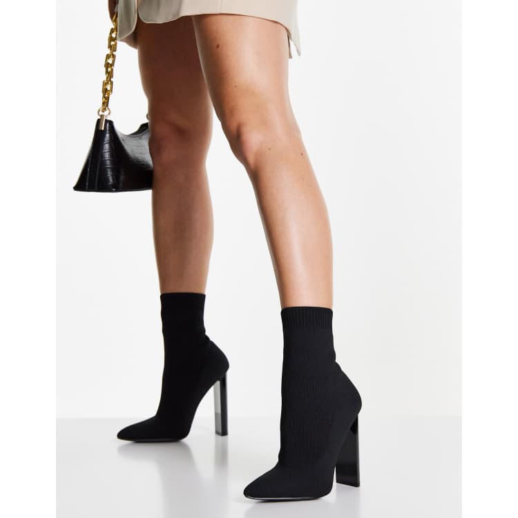 Pointed block 2025 heel sock boots