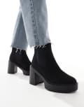 [ASOS DESIGN] ASOS DESIGN Elma heeled chunky chelsea boots in black 37 BLACK