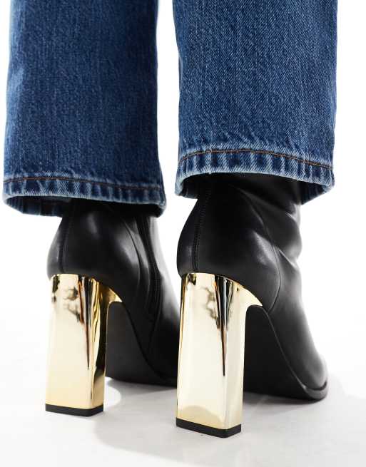 ASOS DESIGN - Eloise - Bottes avec haut talon carré en métal - Noir, 4 de 4