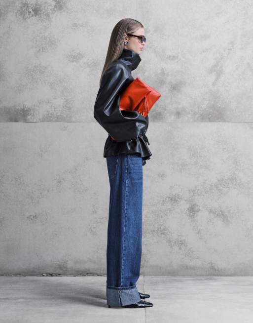 ASOS DESIGN elongated clutch bag in bright red, 3 of 4