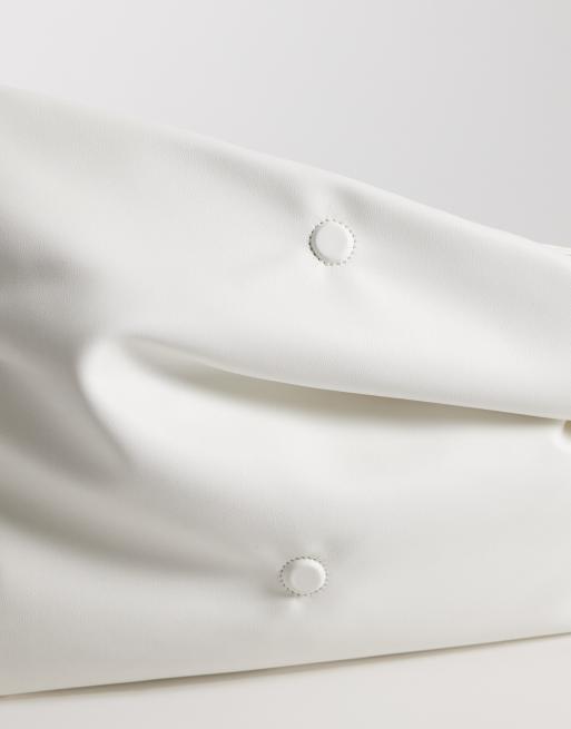 ASOS DESIGN elongated clutch bag in white, 3 of 4