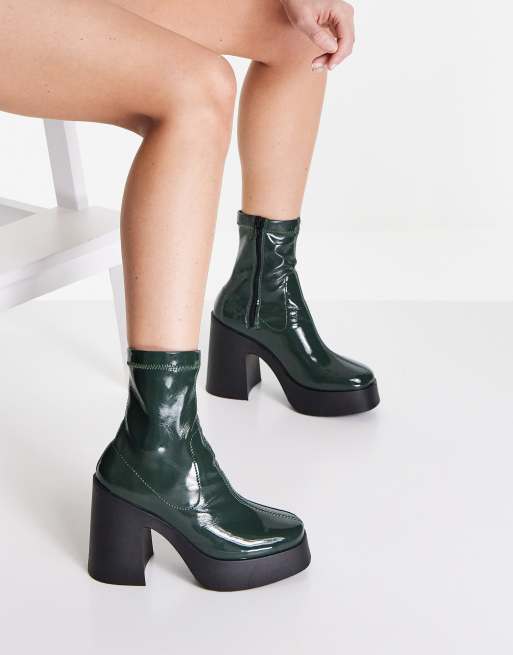 Calentadores para botas verde lima de pelo de ASOS DESIGN