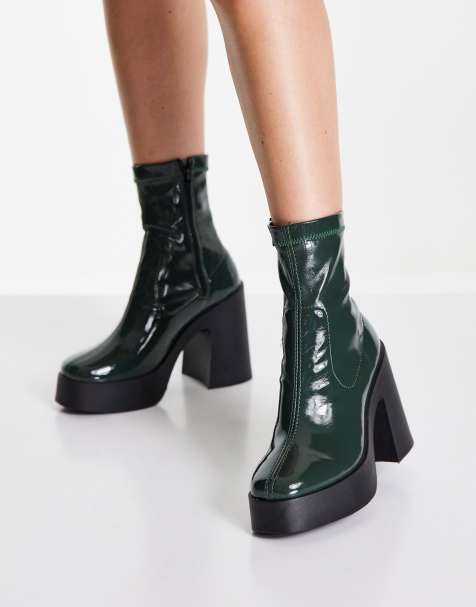 asos design elsie high heeled sock boot x