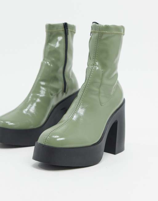 Calentadores para botas verde lima de pelo de ASOS DESIGN