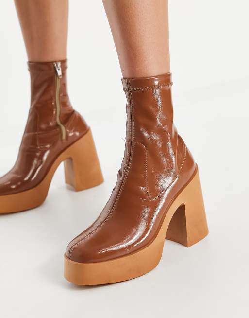 Asos hot sale patent boots