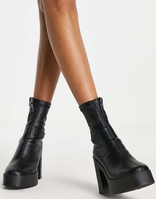 ASOS DESIGN – Elsie – Svarta sockboots med hög klack, 3 av 4
