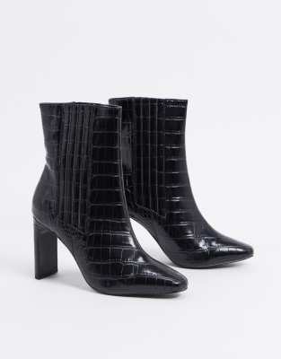 asos black leather ankle boots