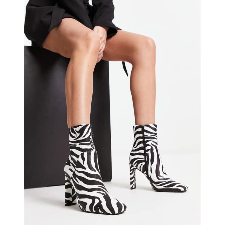 Animal print high heel best sale ankle boots