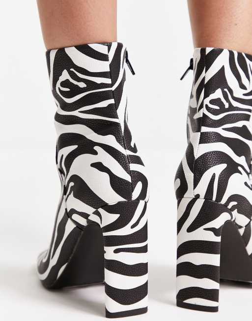 Zebra hotsell ankle boots