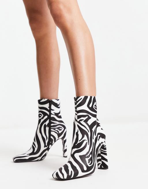 Zebra shop ankle boots