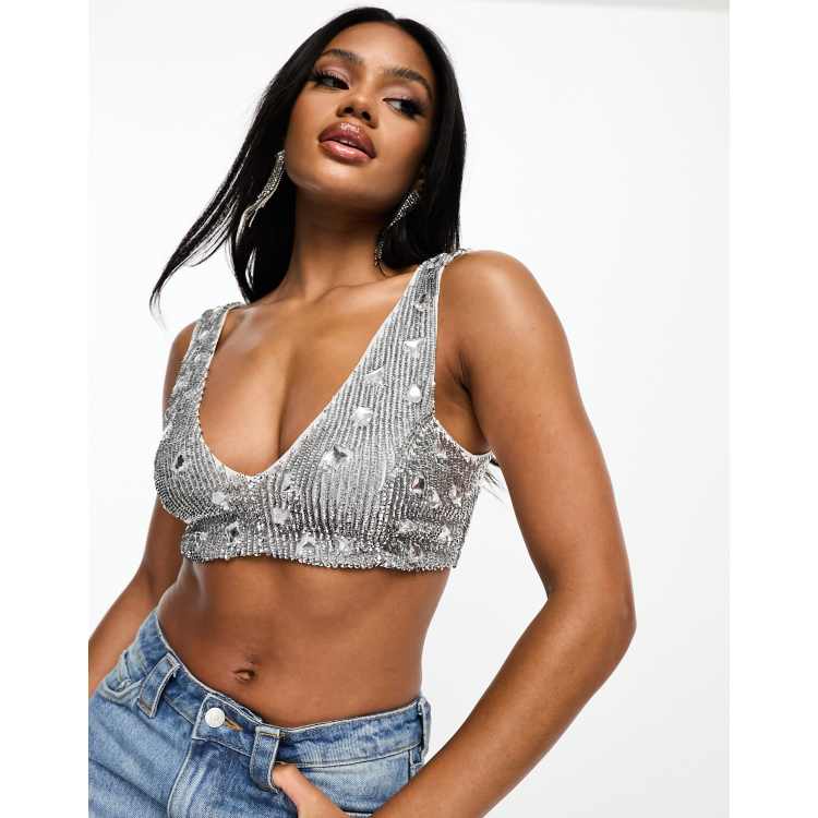 Silver bralette top