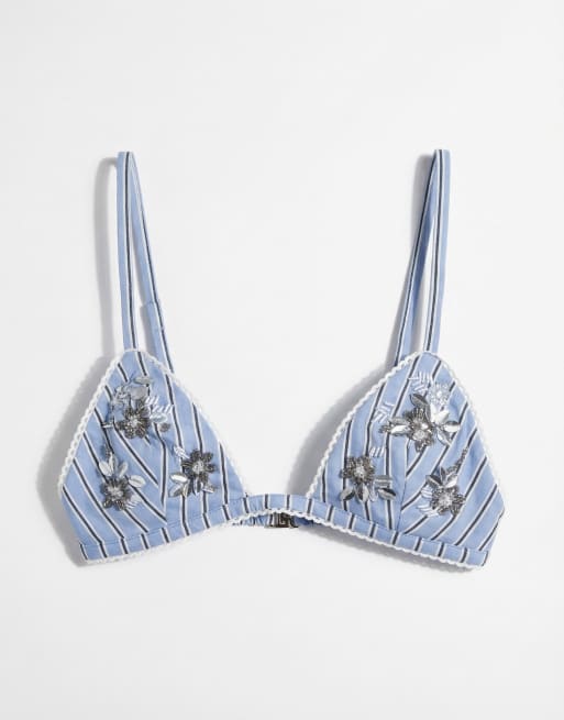 ASOS DESIGN embellished bralette in stripes - part of a set, 5 of 11