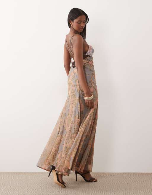 asos paisley maxi dress ASOS Design - Cut-Out Maxi Dress - Women - Polyester - 4 US