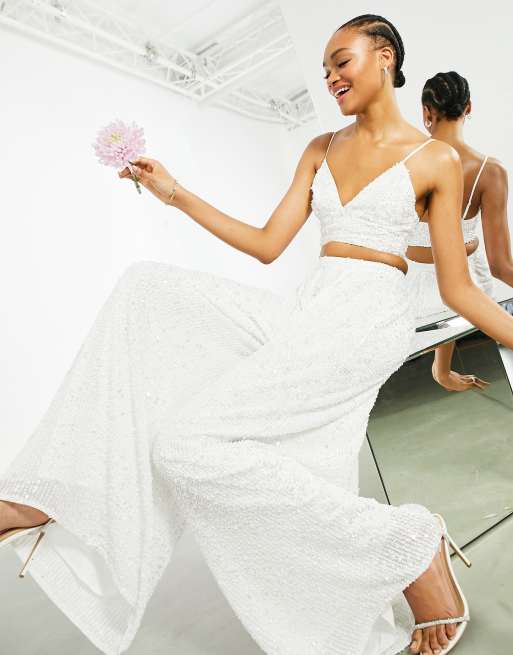 Asos crop store top wedding dress