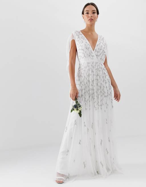 Asos cape sale wedding dress