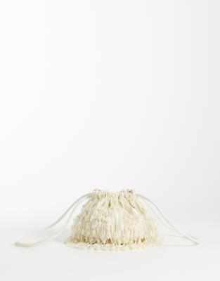 Asos Design Embellished Clutch Bucket Bag In Pattern